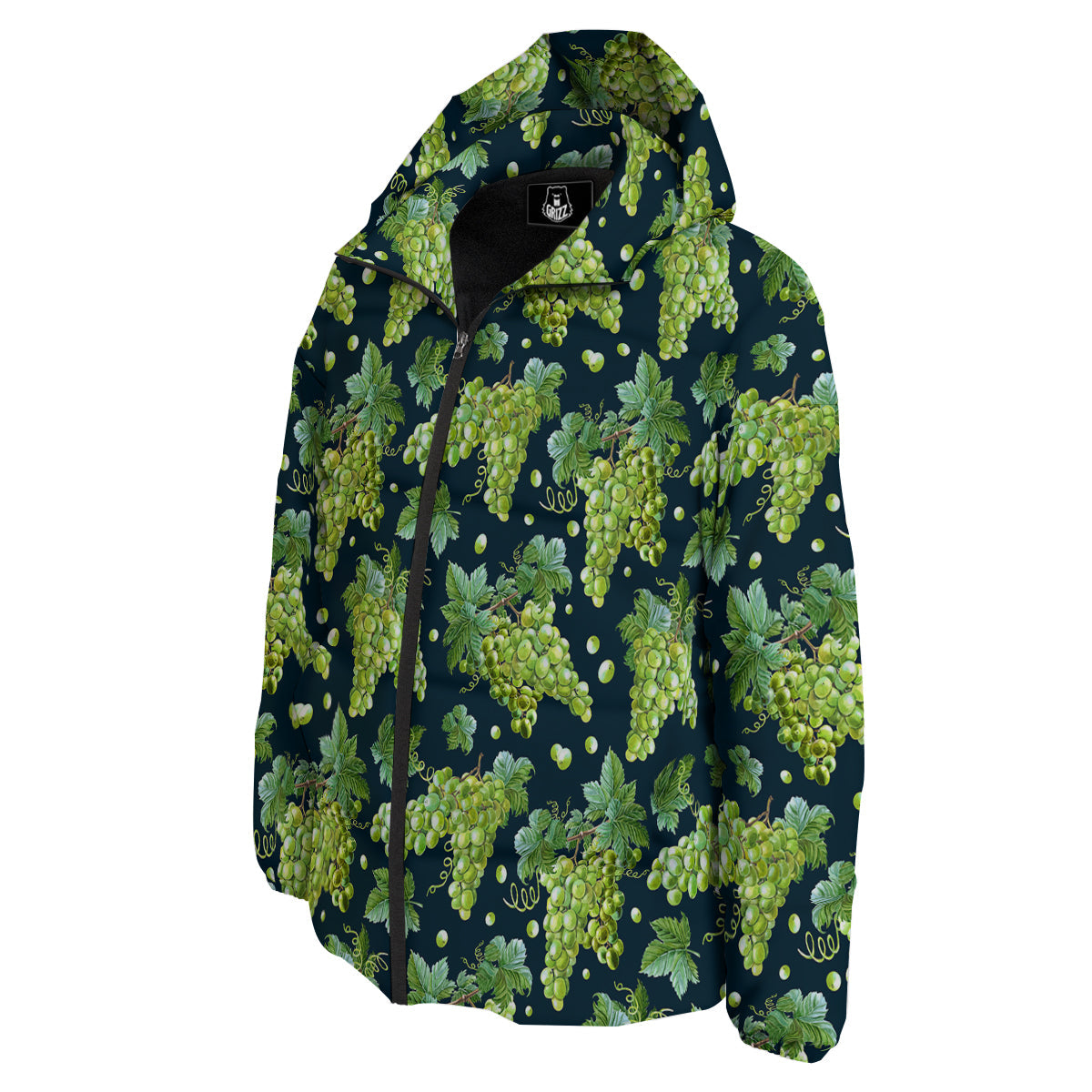 Grape Watercolor Print Pattern Down Jacket-grizzshop
