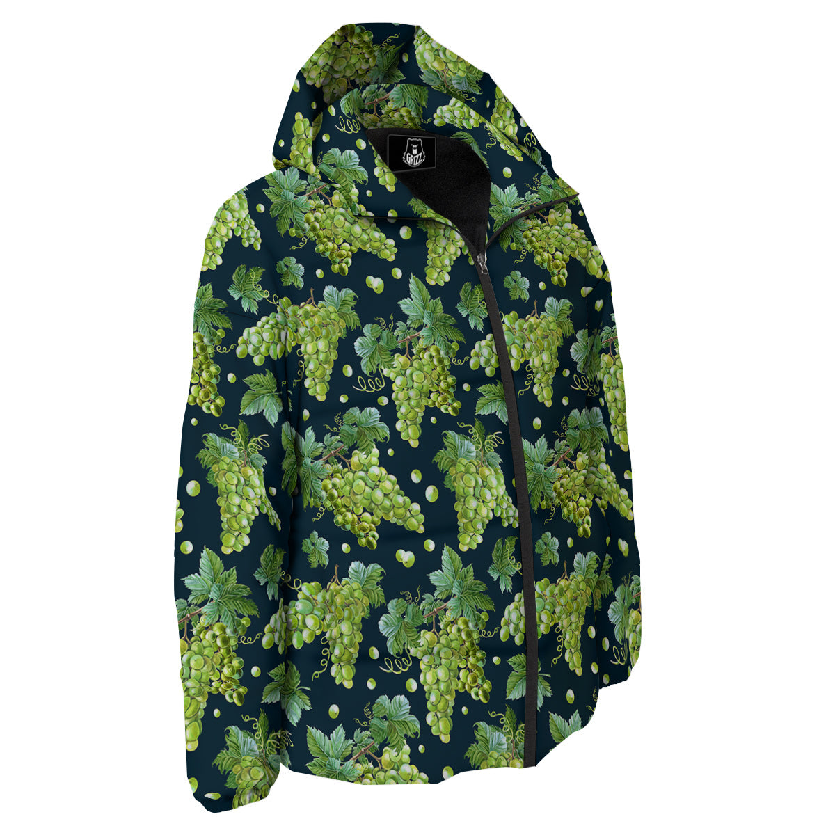 Grape Watercolor Print Pattern Down Jacket-grizzshop