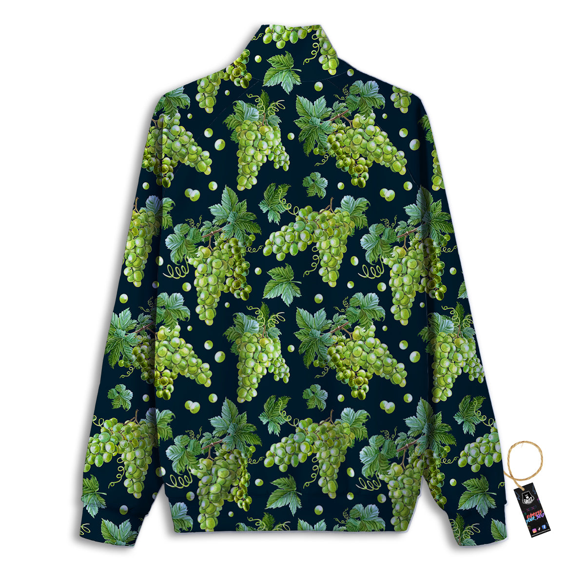 Grape Watercolor Print Pattern Track Jacket-grizzshop