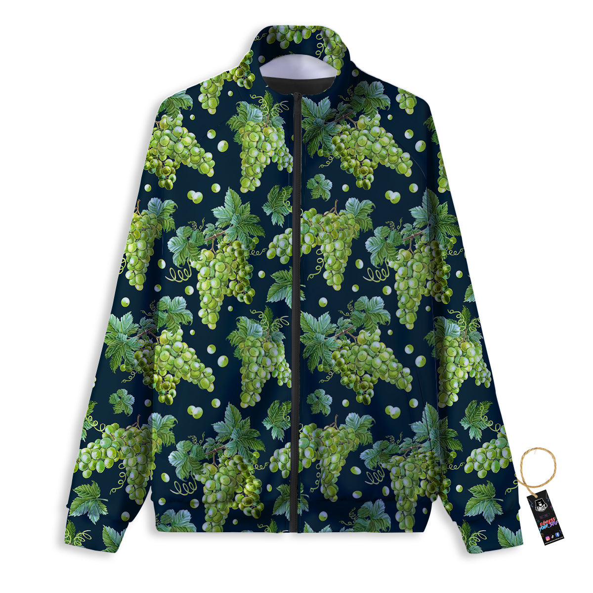 Grape Watercolor Print Pattern Track Jacket-grizzshop