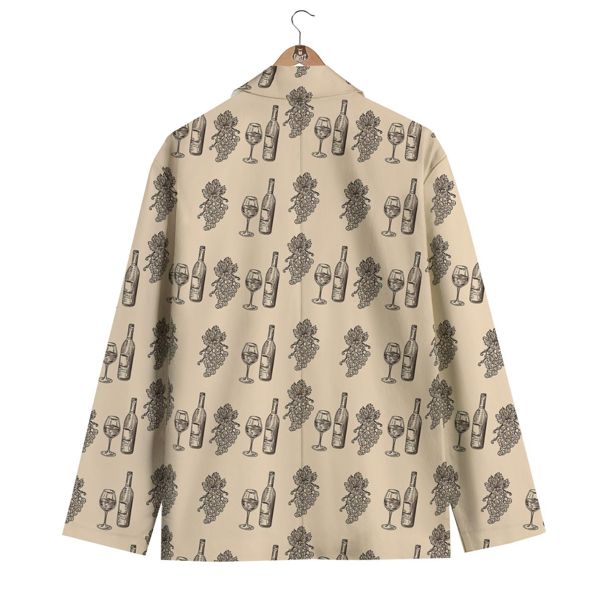 Grape Wine Pattern Print Men's Blazer-grizzshop