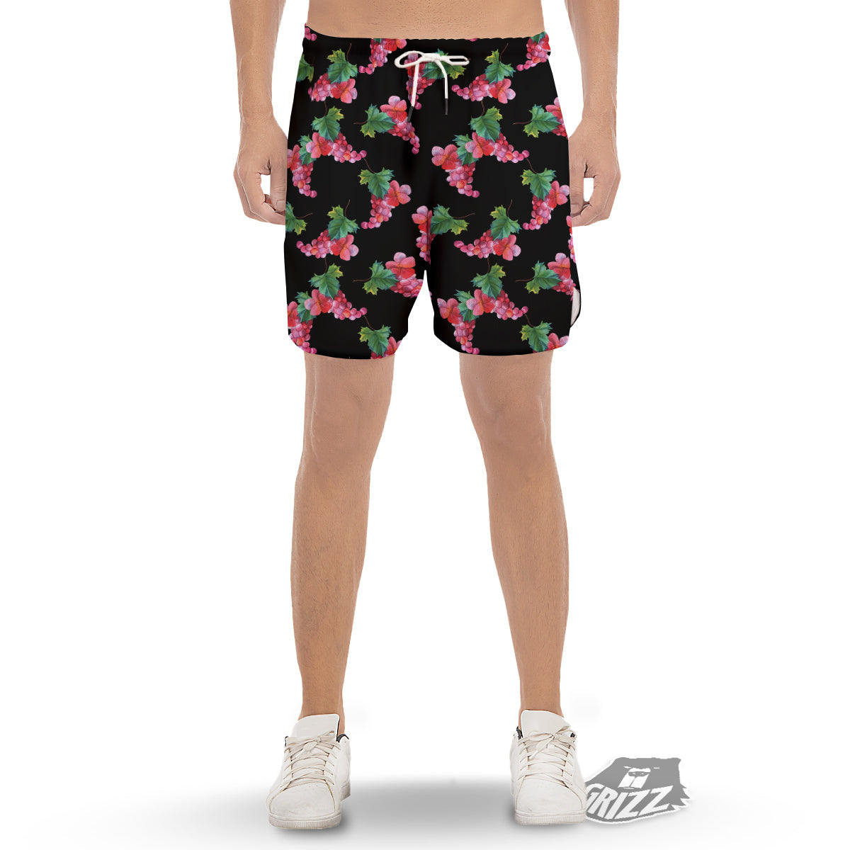 Grapes Purple Watercolor Print Pattern Muay Thai Boxing Shorts main image 1