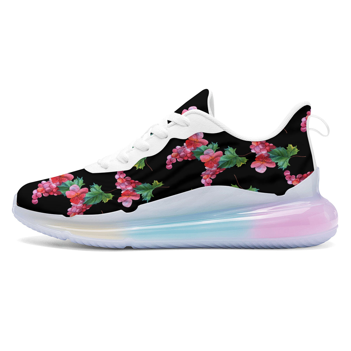 Grapes Purple Watercolor Print Pattern Running Sneakers-grizzshop