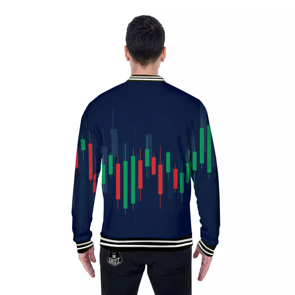 Graph Chart Candlestick Stock Print Baseball Jacket-grizzshop