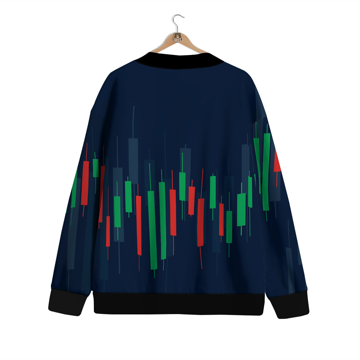 Graph Chart Candlestick Stock Print Cardigan-grizzshop
