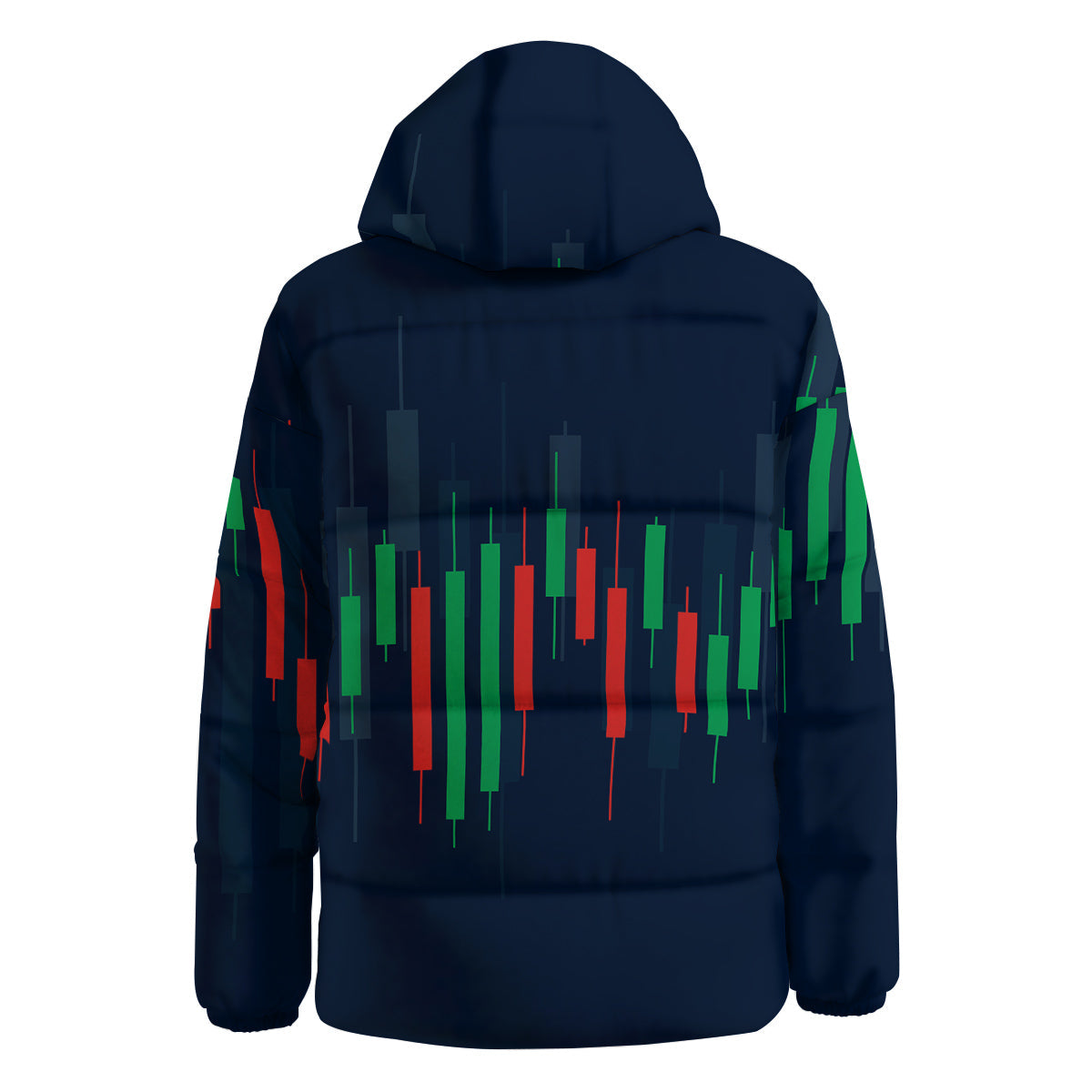 Graph Chart Candlestick Stock Print Down Jacket-grizzshop