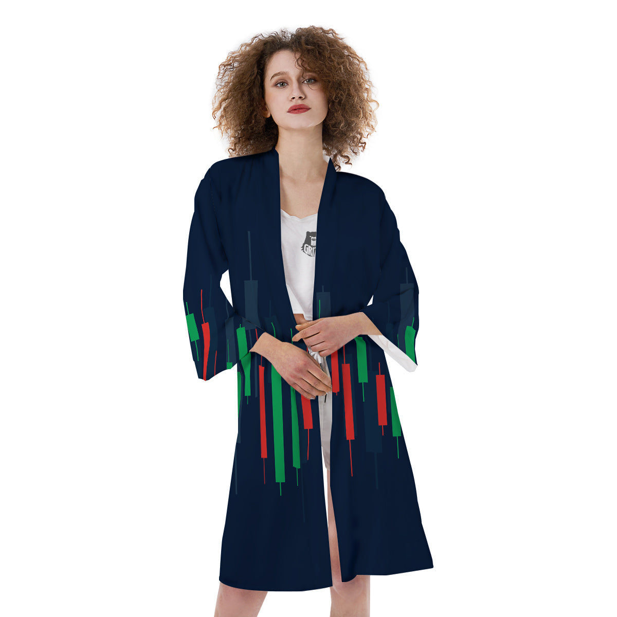 Graph Chart Candlestick Stock Print Kimono-grizzshop