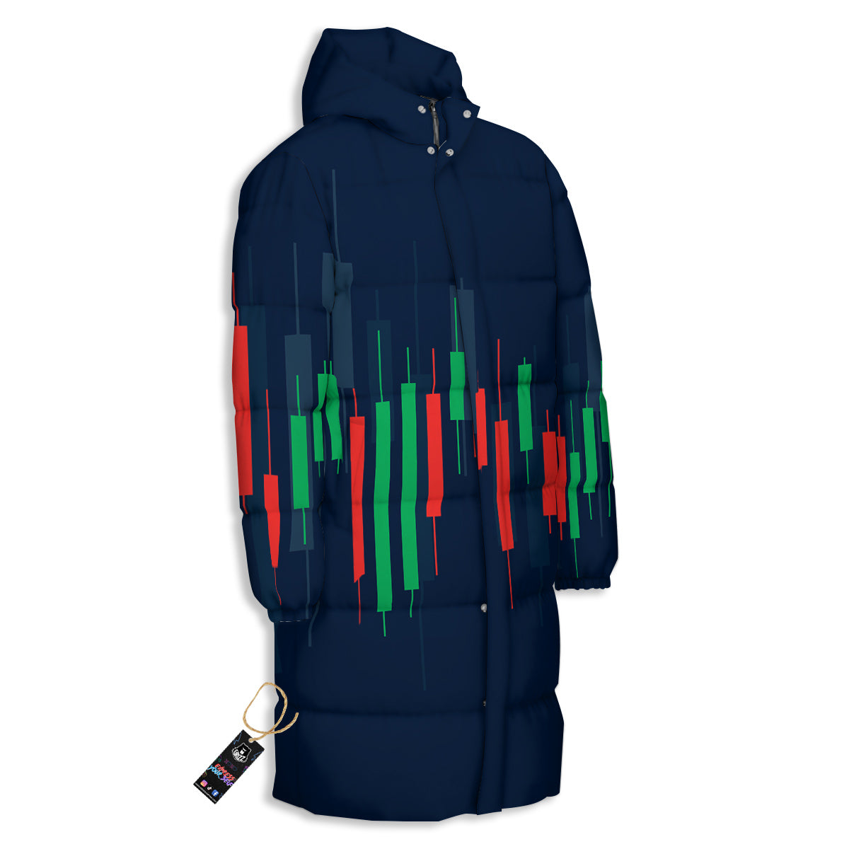 Graph Chart Candlestick Stock Print Long Down Jacket-grizzshop