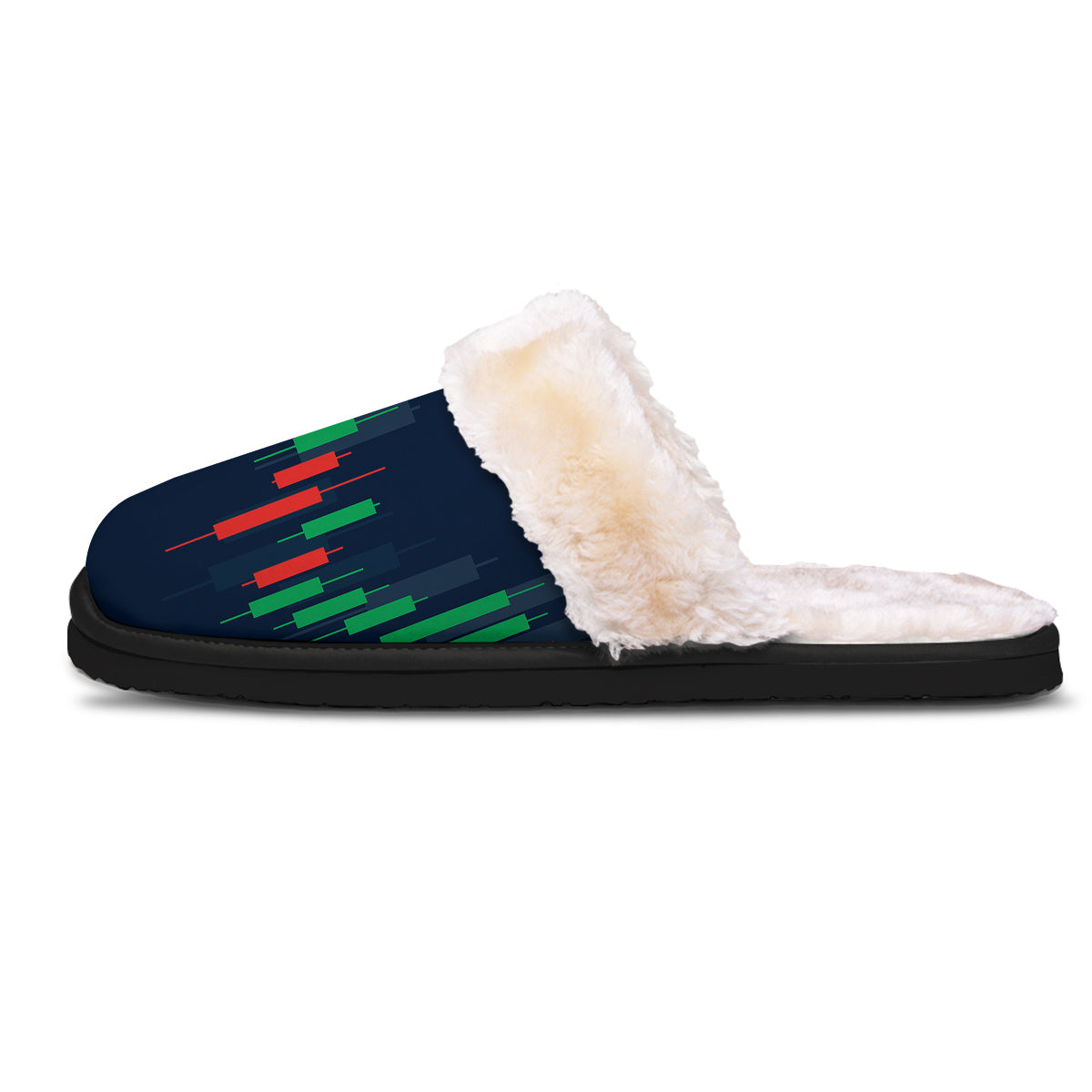 Graph Chart Candlestick Stock Print Slippers-grizzshop