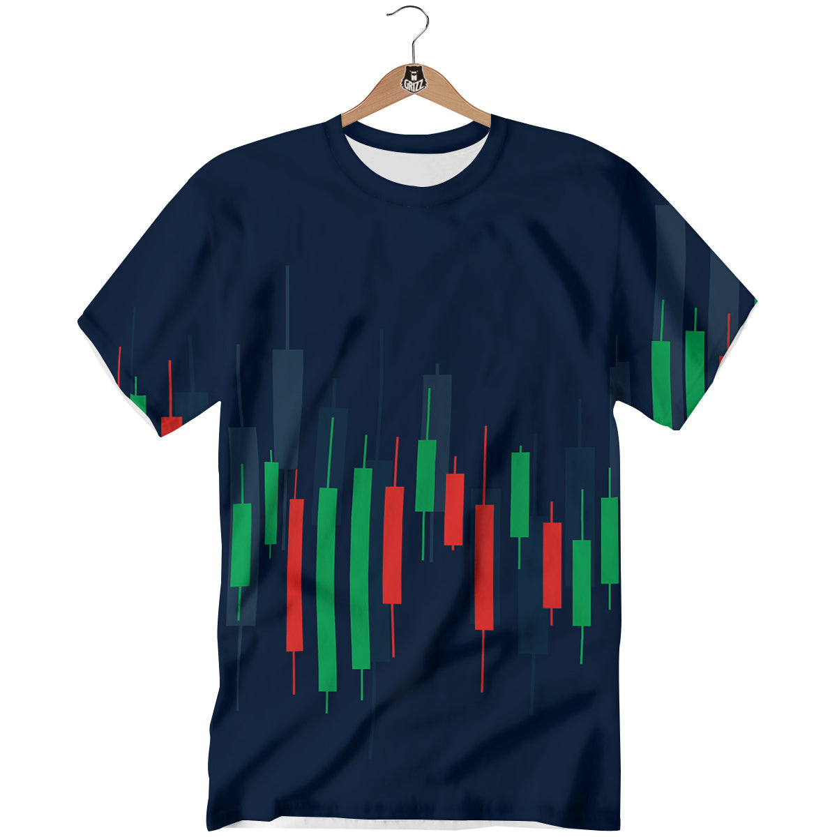 Graph Chart Candlestick Stock Print T-Shirt-grizzshop