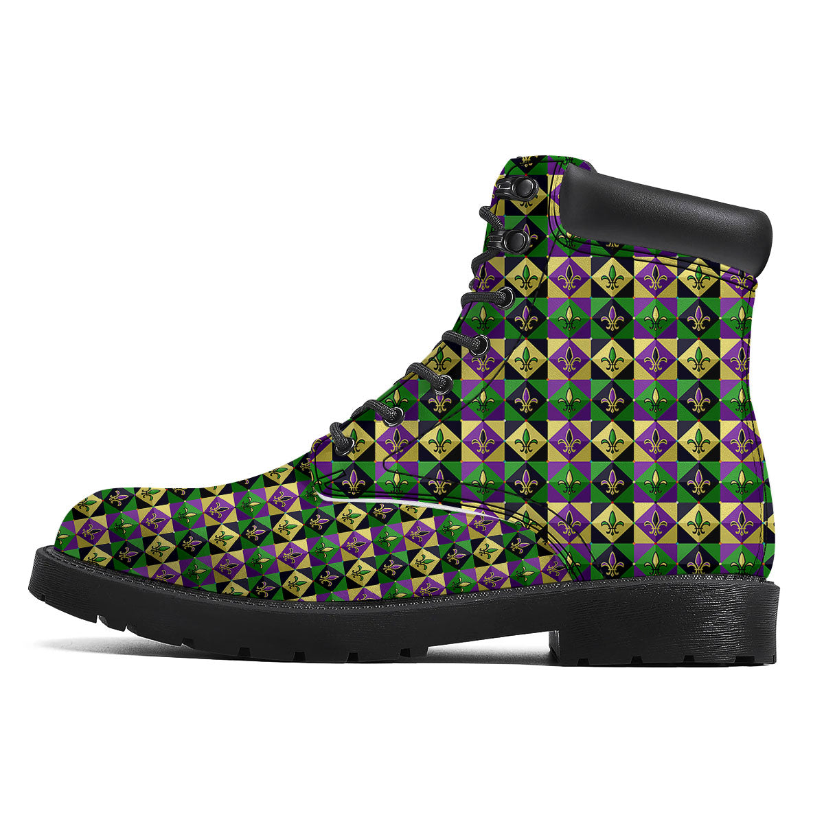 Gras Geometric Mardi Print Pattern Boots-grizzshop