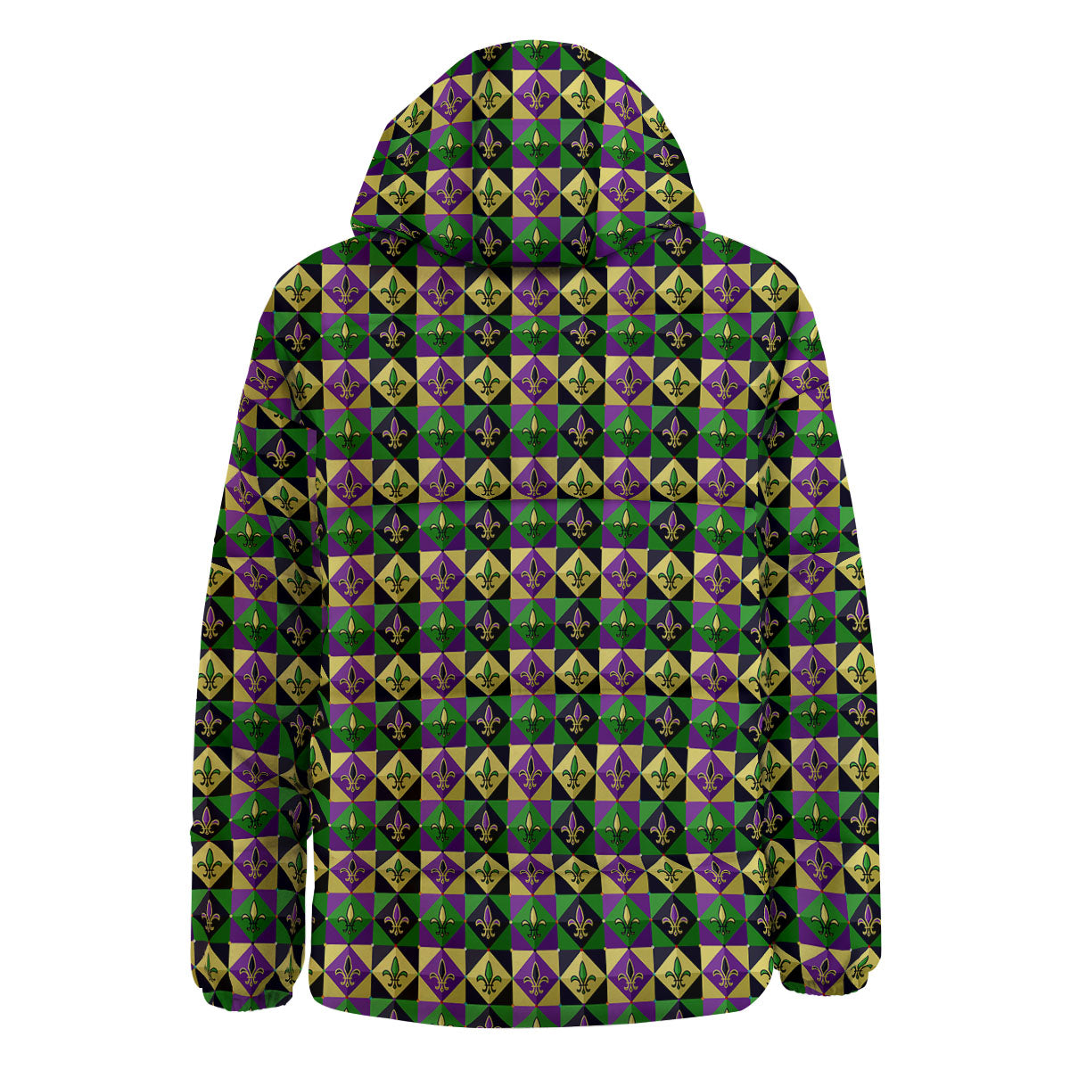 Gras Geometric Mardi Print Pattern Down Jacket-grizzshop