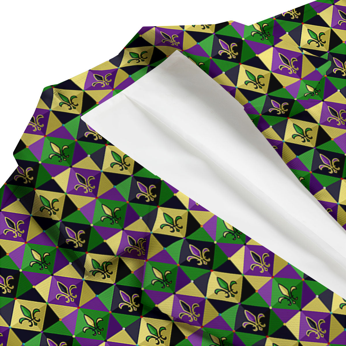 Gras Geometric Mardi Print Pattern Men's Blazer-grizzshop