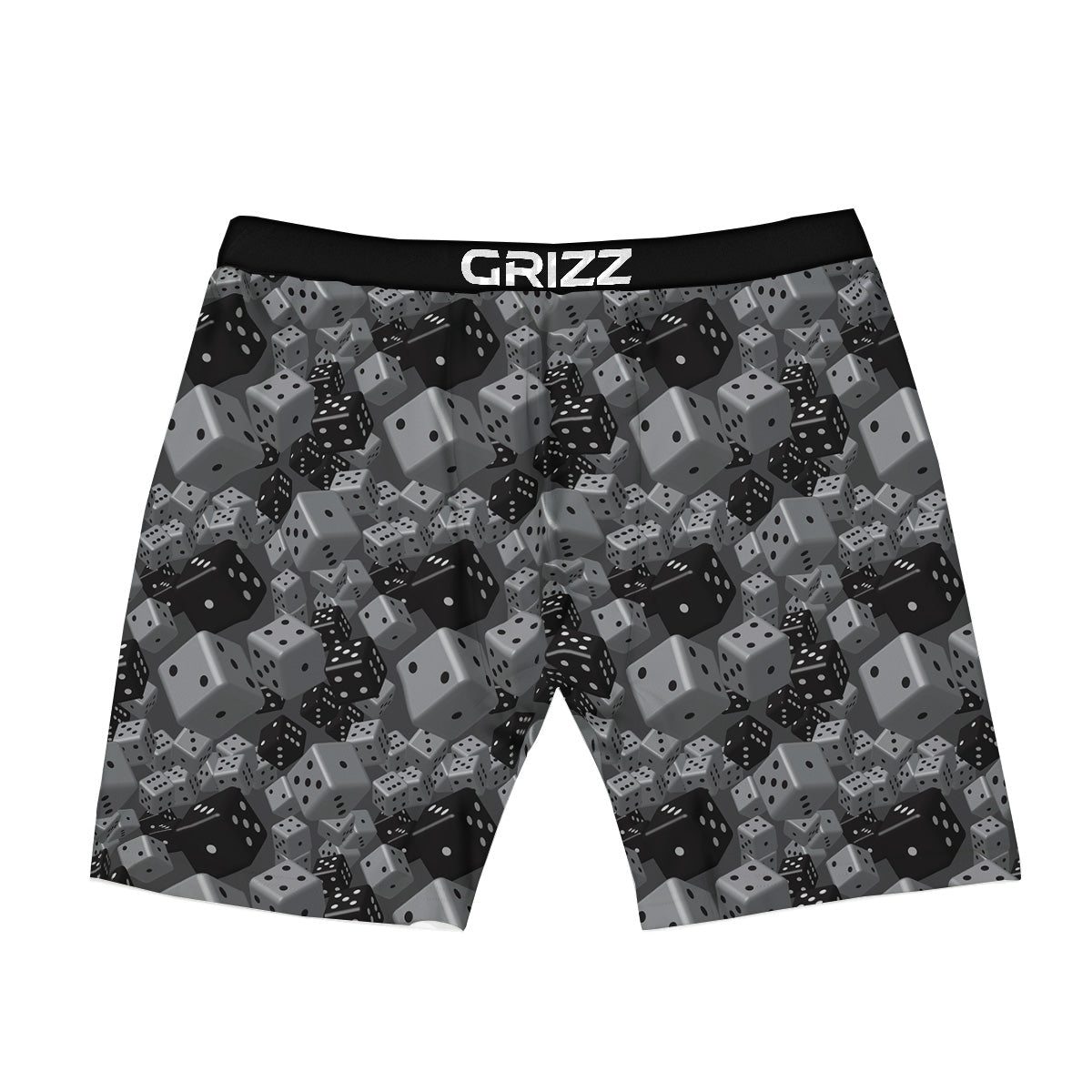 Gray Black 3D Dice Print Pattern Boxer Briefs-grizzshop