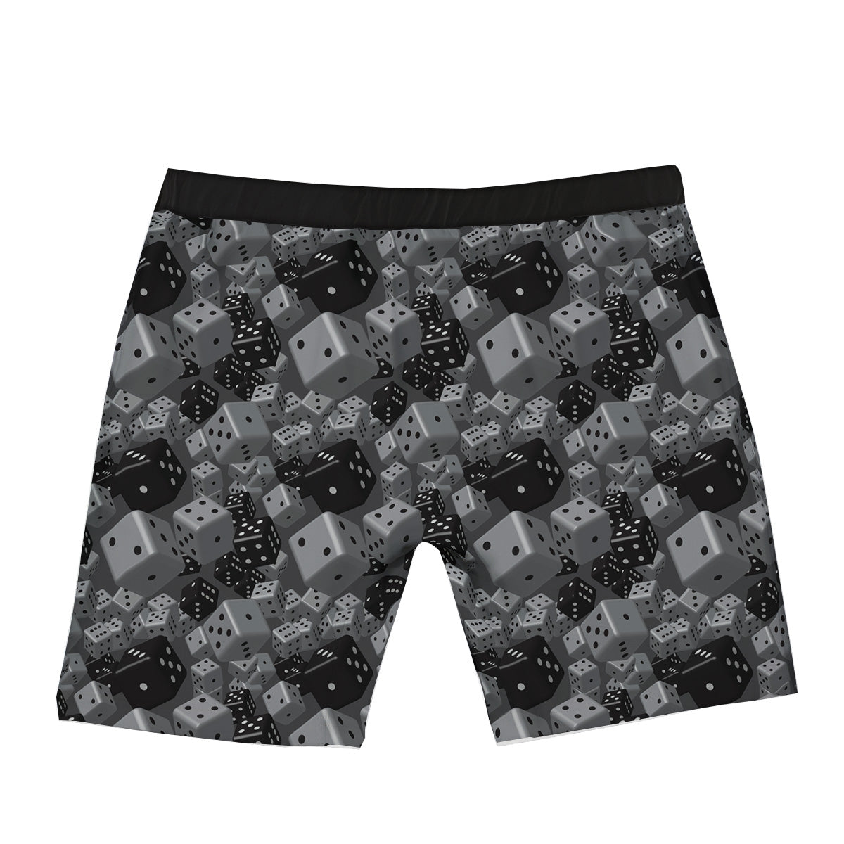 Gray Black 3D Dice Print Pattern Boxer Briefs-grizzshop