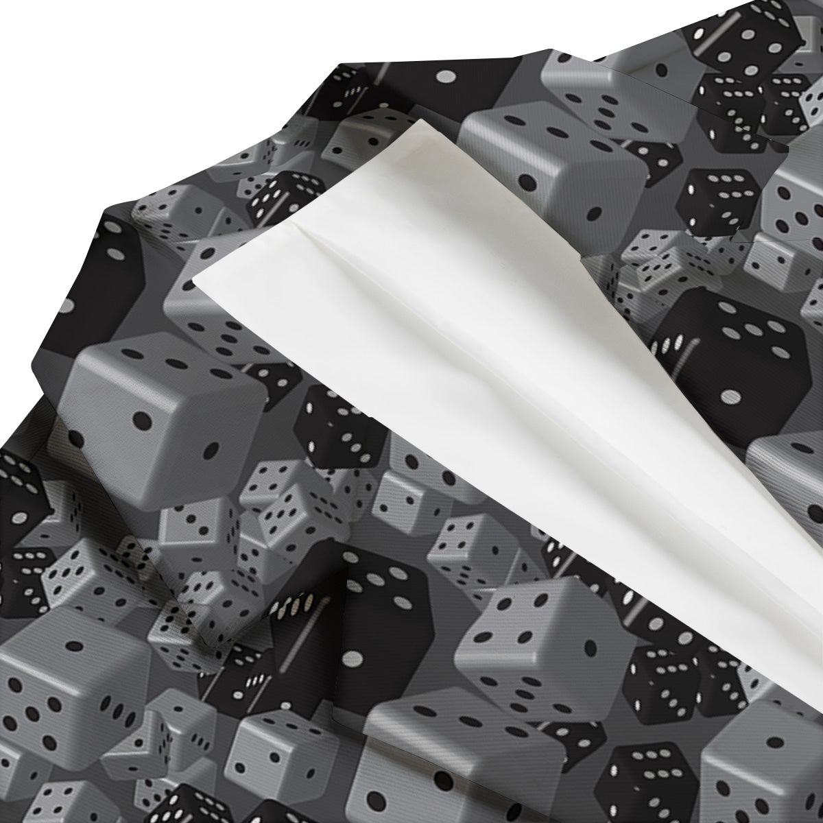 Gray Black 3D Dice Print Pattern Men's Blazer-grizzshop