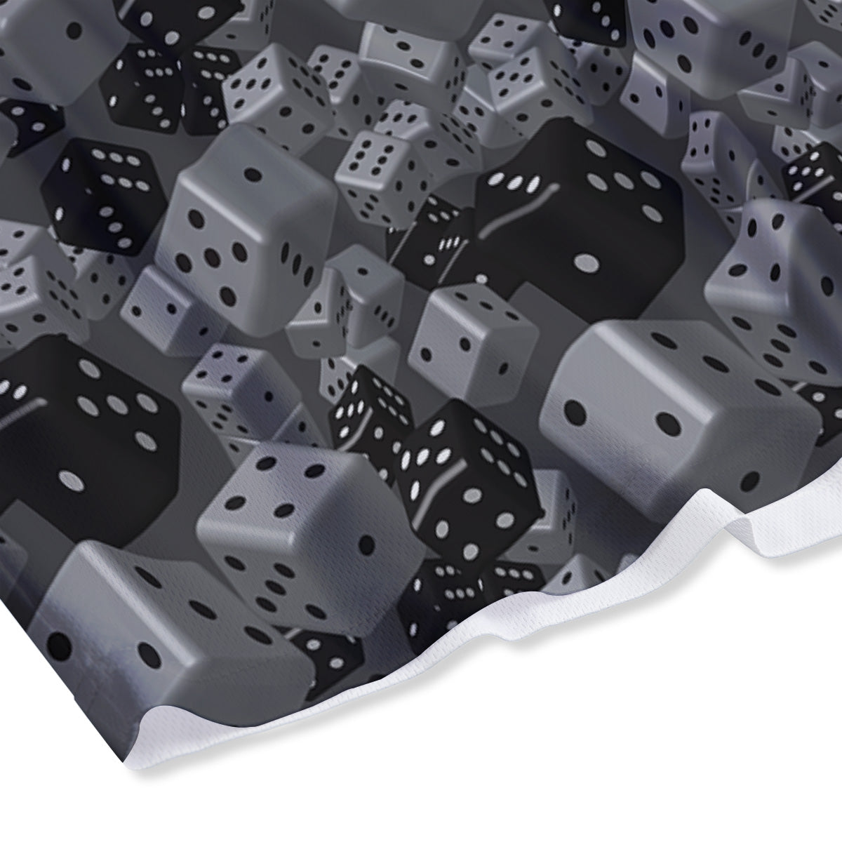 Gray Black 3D Dice Print Pattern Mesh Shorts-grizzshop