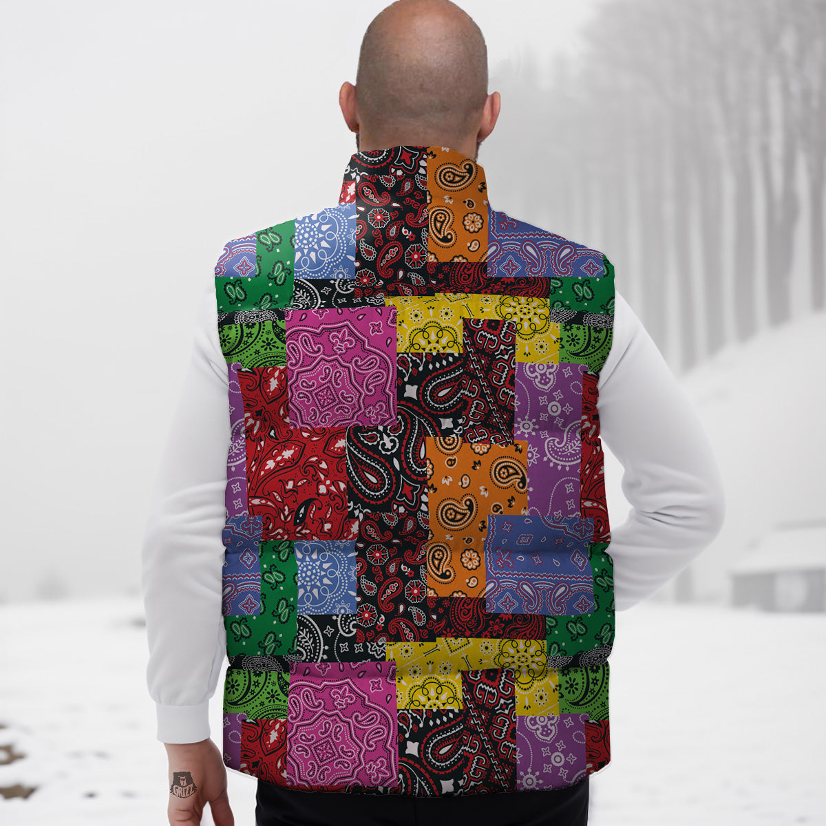 Gray Cheetah Leopard Pattern Print Down Vest-grizzshop