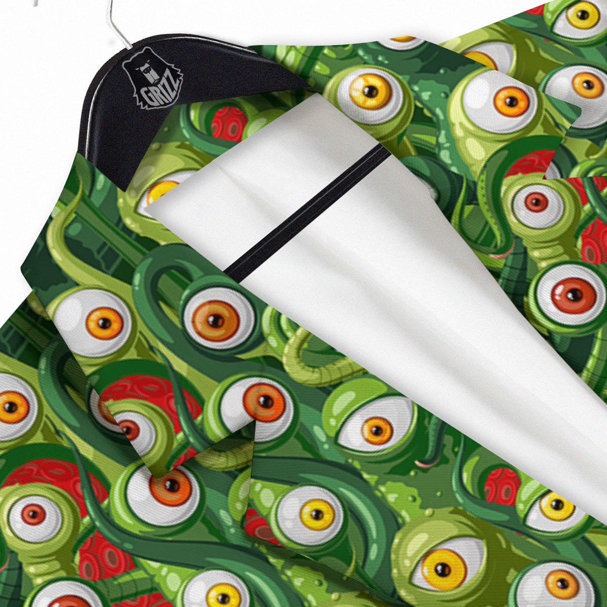 Green Alien Monster Print Pattern Men's Sport Coat-grizzshop
