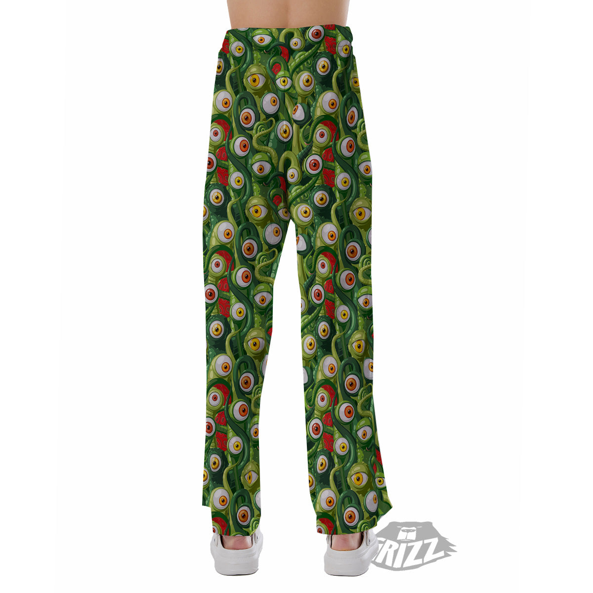 Green Alien Monster Print Pattern Pajama Pants-grizzshop