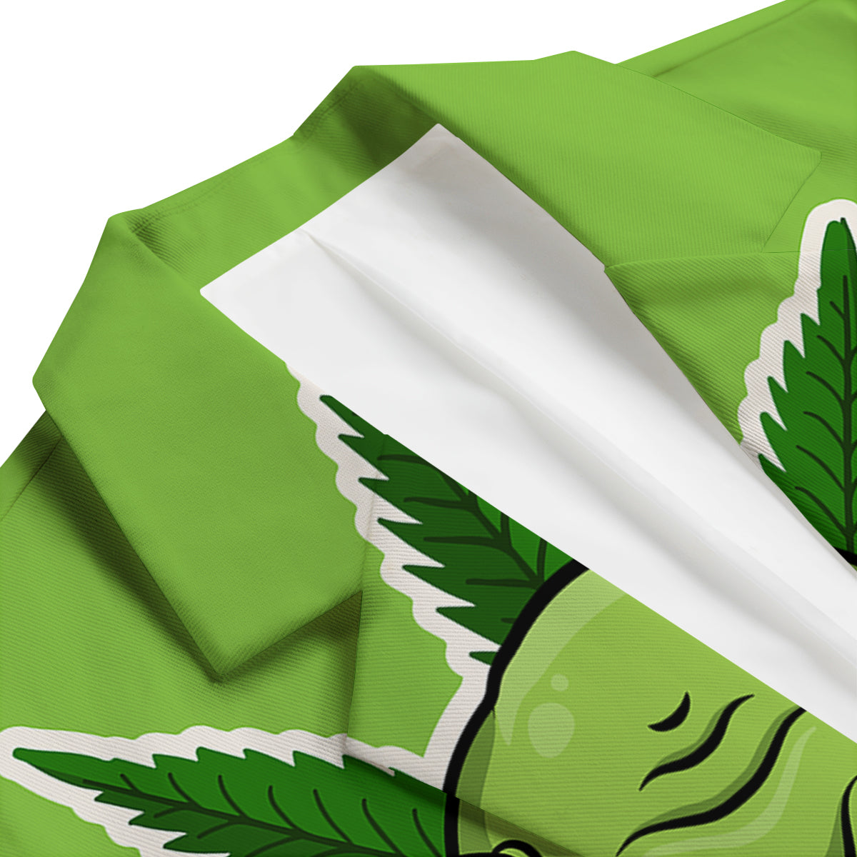 Green Alien Smoking Print Men's Blazer-grizzshop