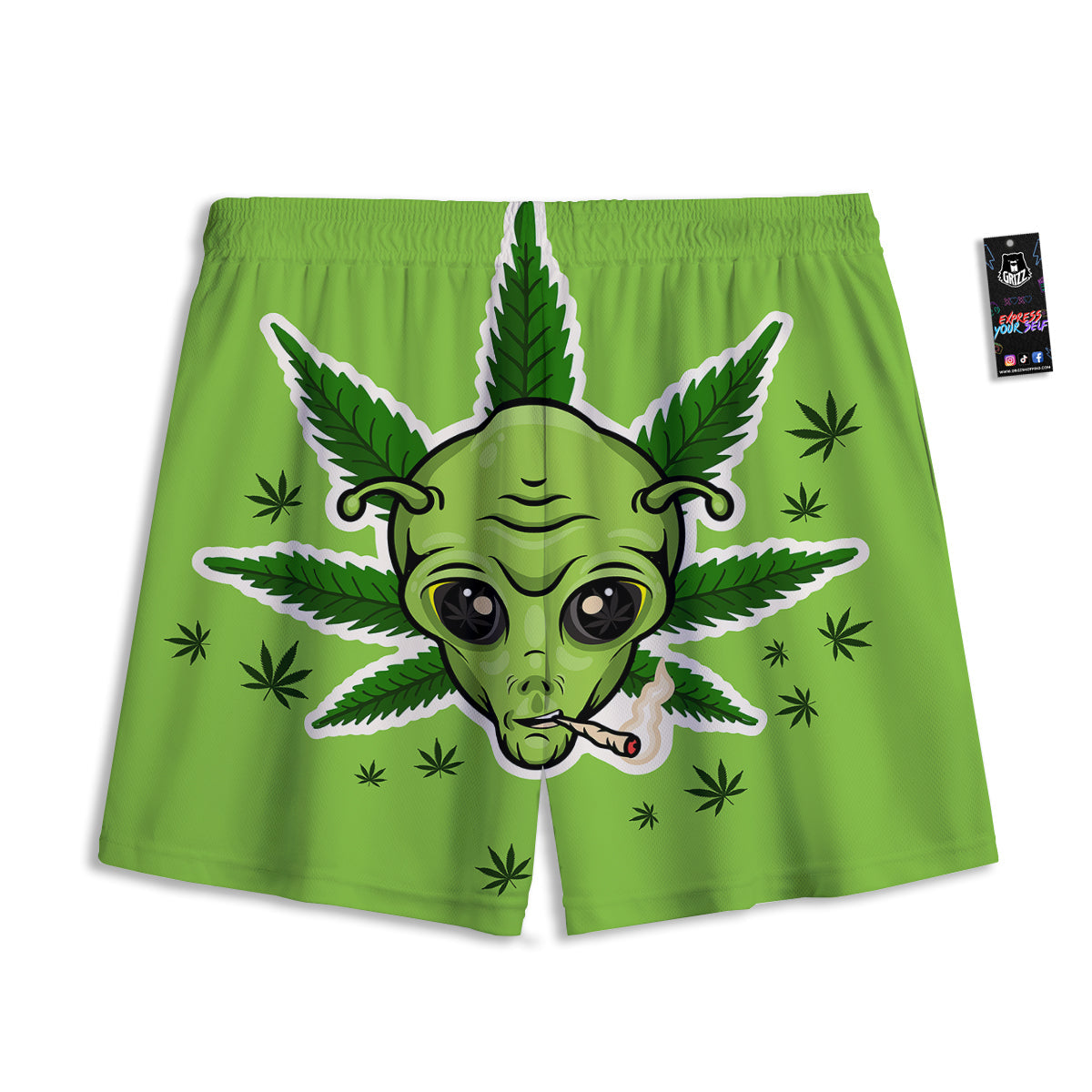 Ladybug Zigzag Green Pattern Mesh Shorts