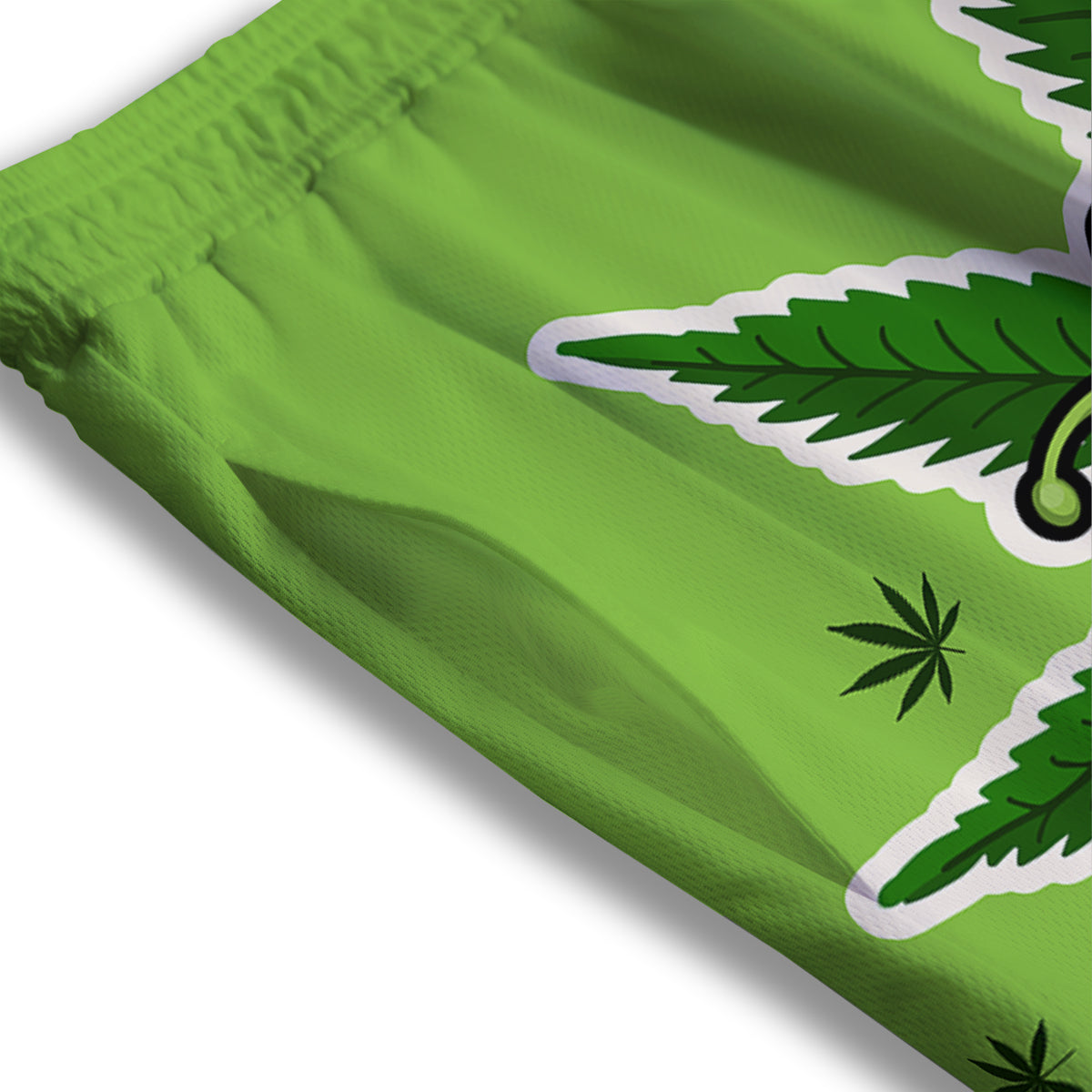 Ladybug Zigzag Green Pattern Mesh Shorts