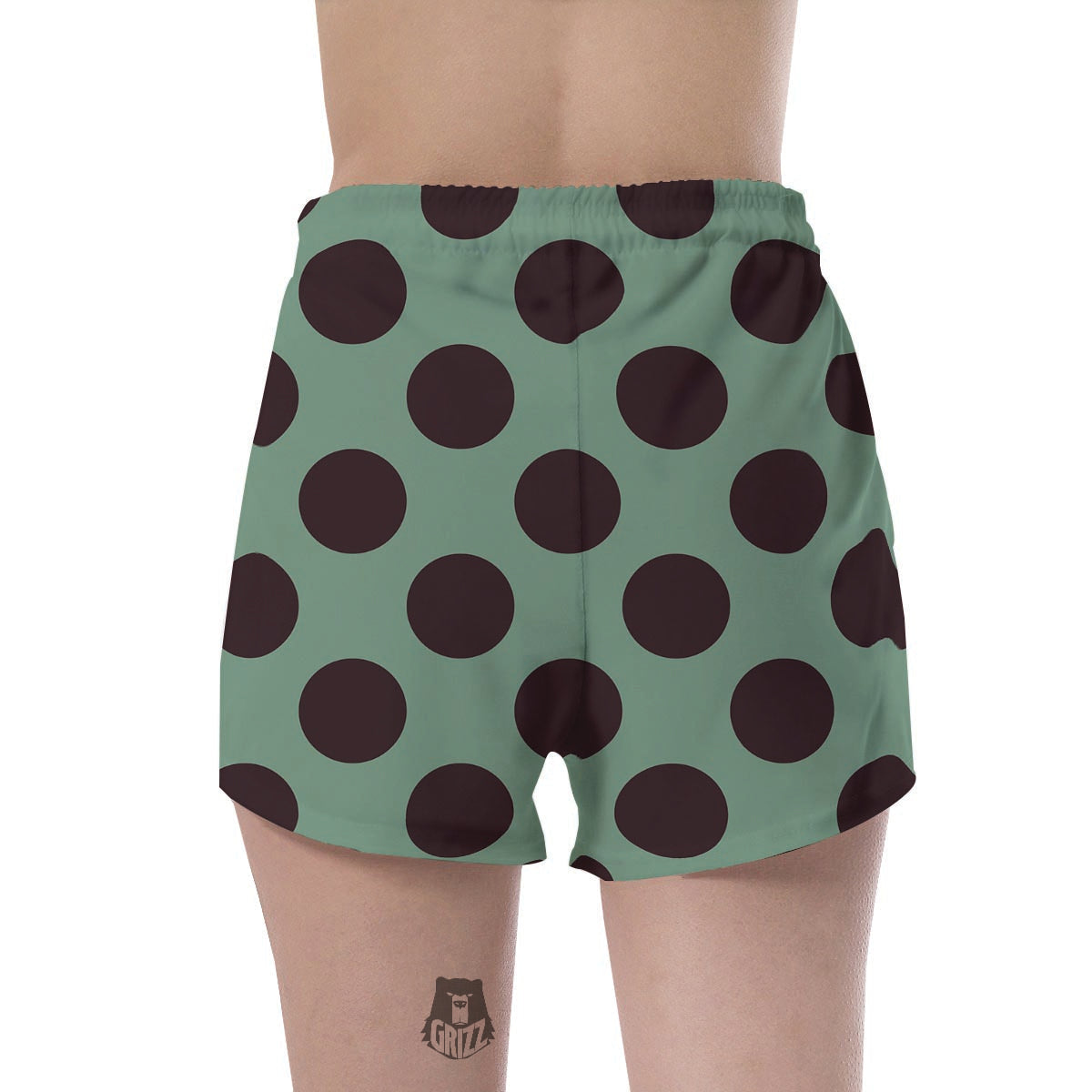Green And Black Polka Dot Women's Shorts-grizzshop