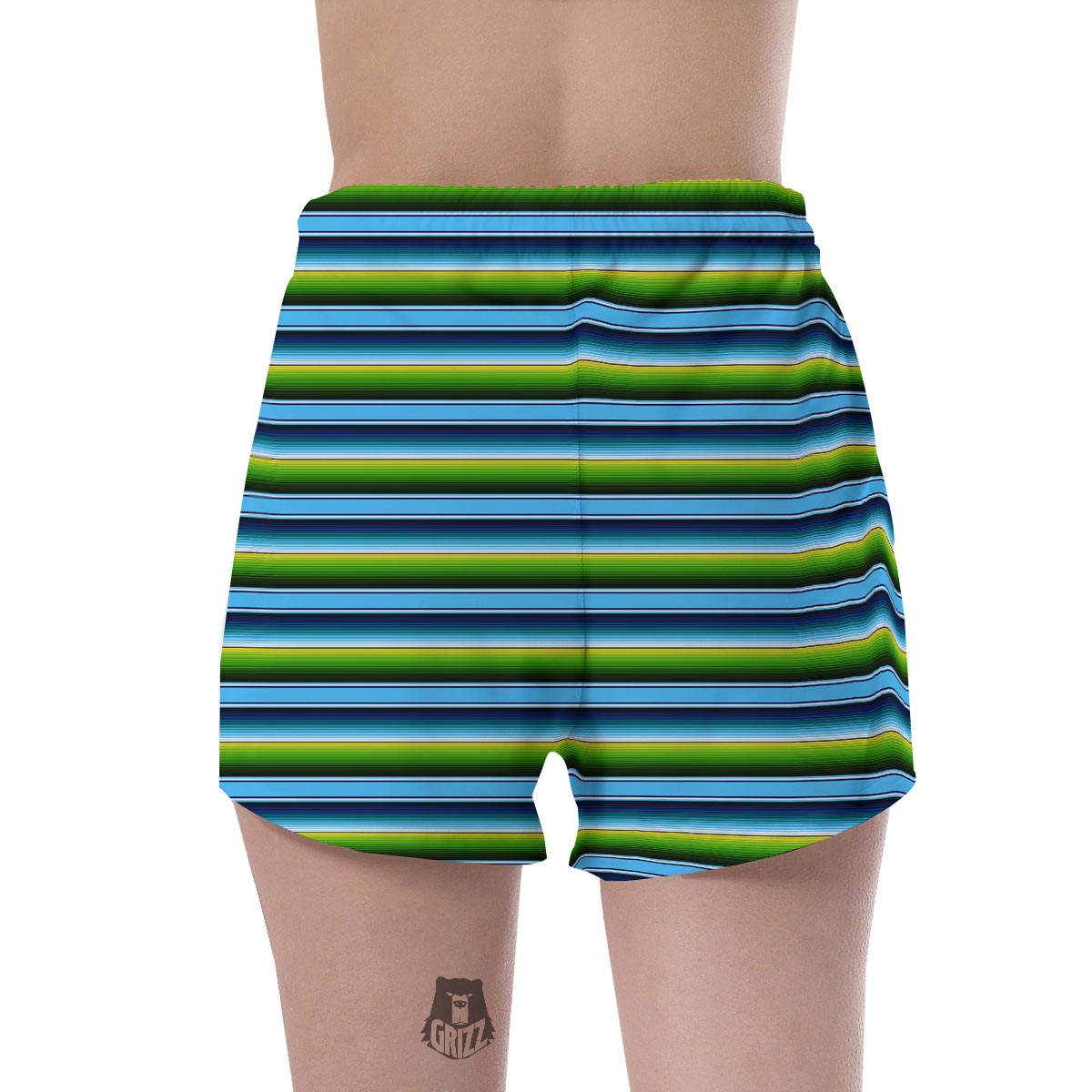 Green And Blue Mexican Baja Women's Shorts-grizzshop