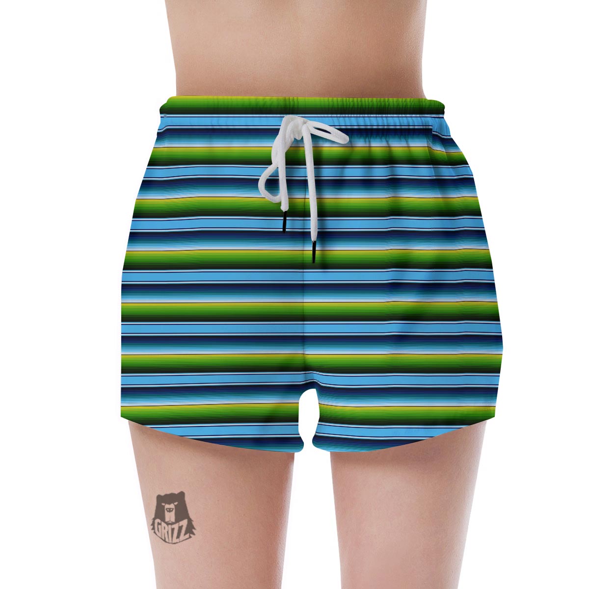 Green And Blue Mexican Baja Women's Shorts-grizzshop