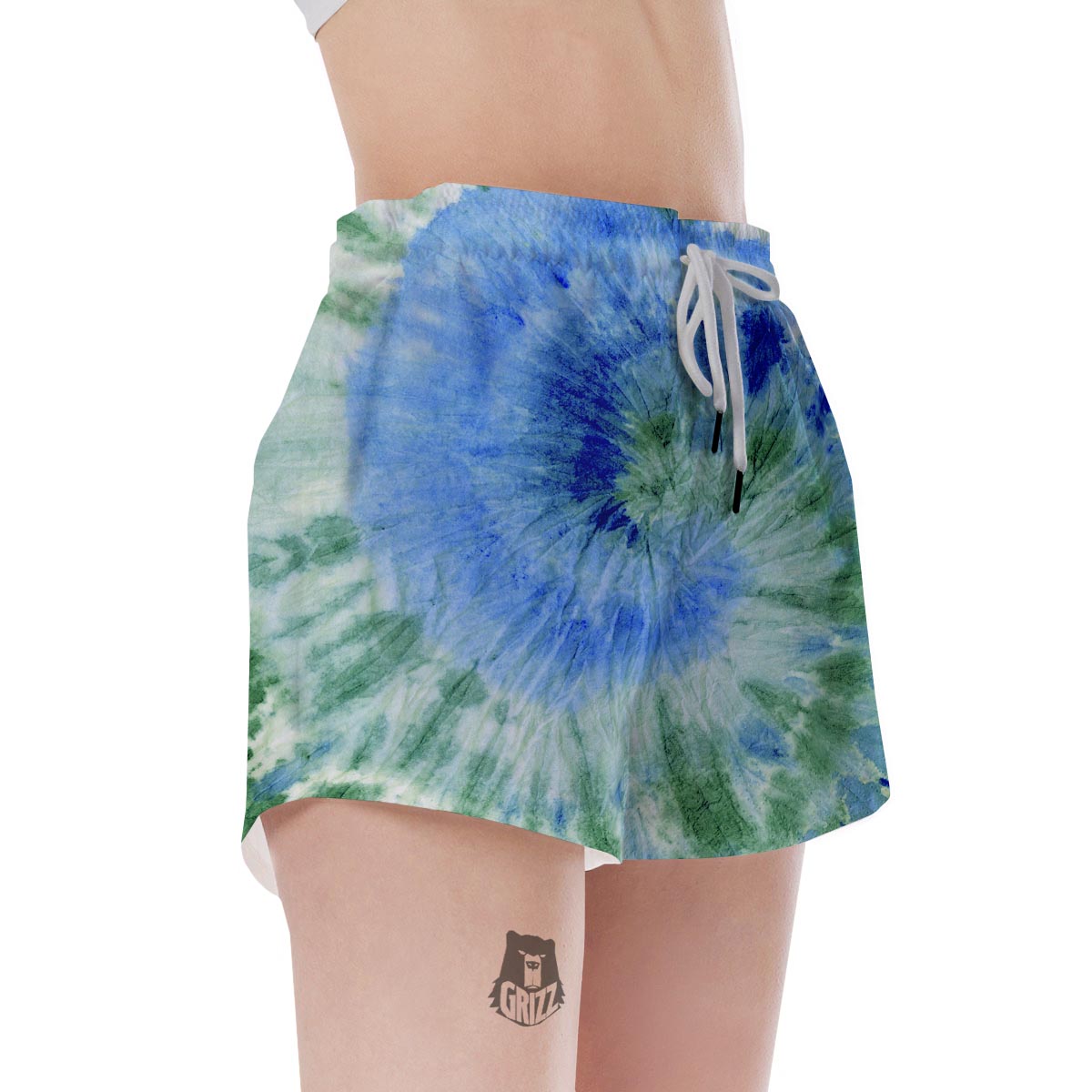 Green And Blue Tie Dye Women's Shorts-grizzshop