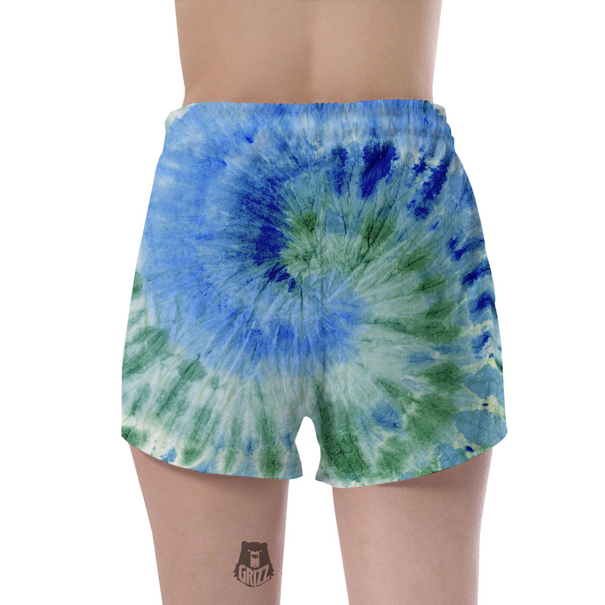 Green And Blue Tie Dye Women's Shorts-grizzshop