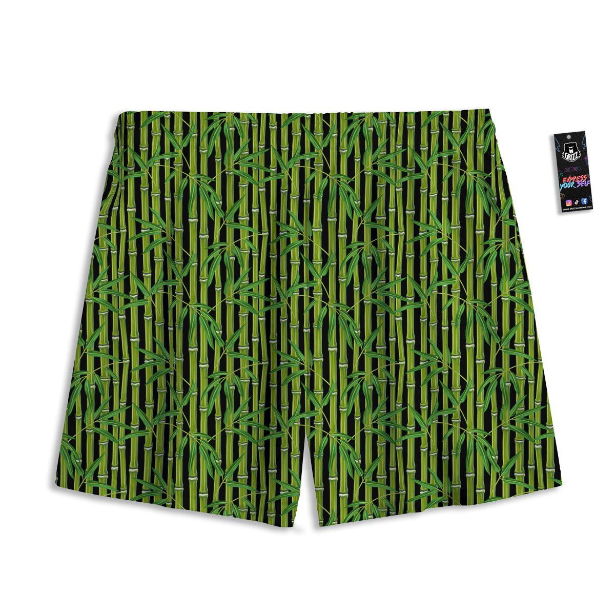 Hop Cone Green Print Pattern Mesh Shorts