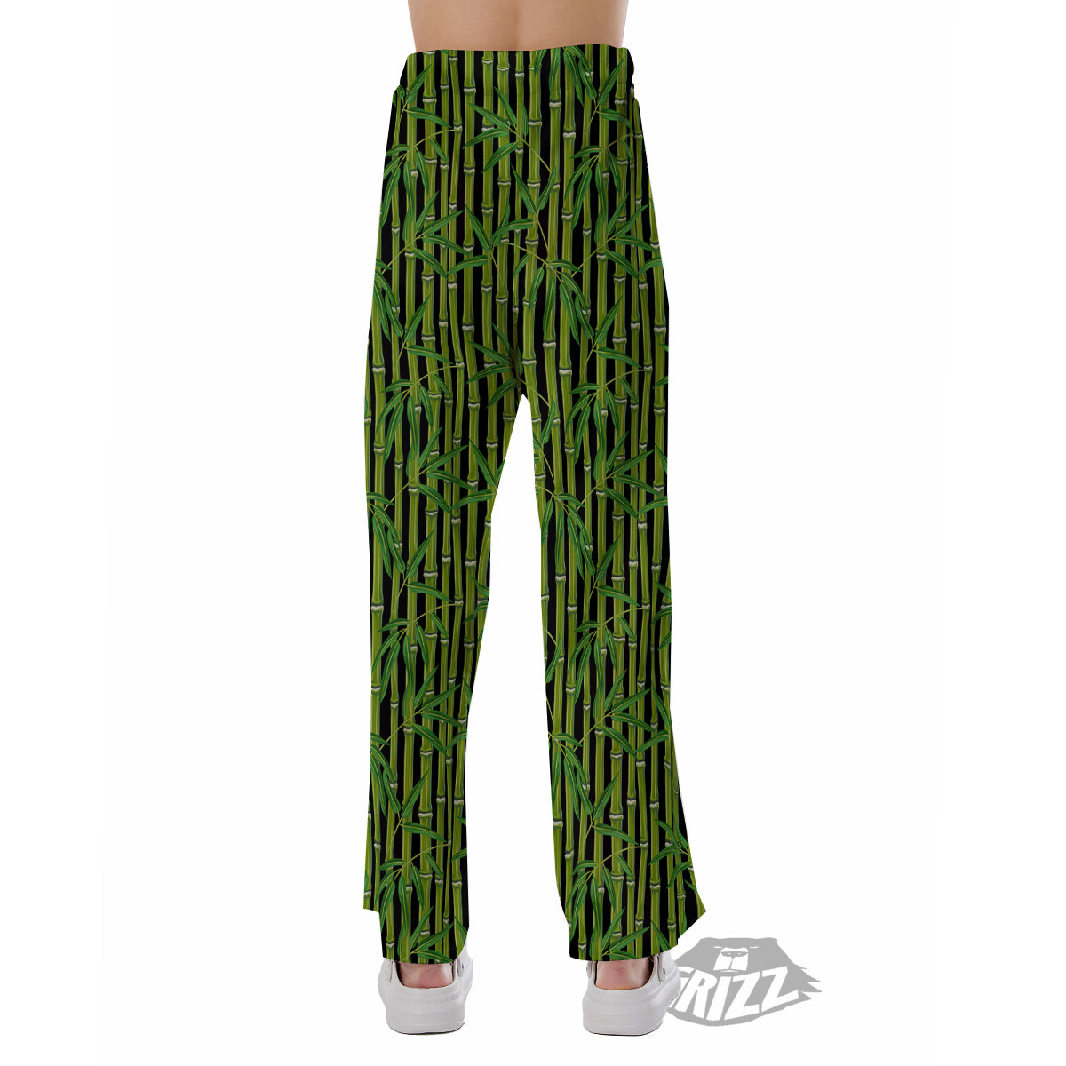 Green Bamboo And Leaves Print Pattern Pajama Pants-grizzshop
