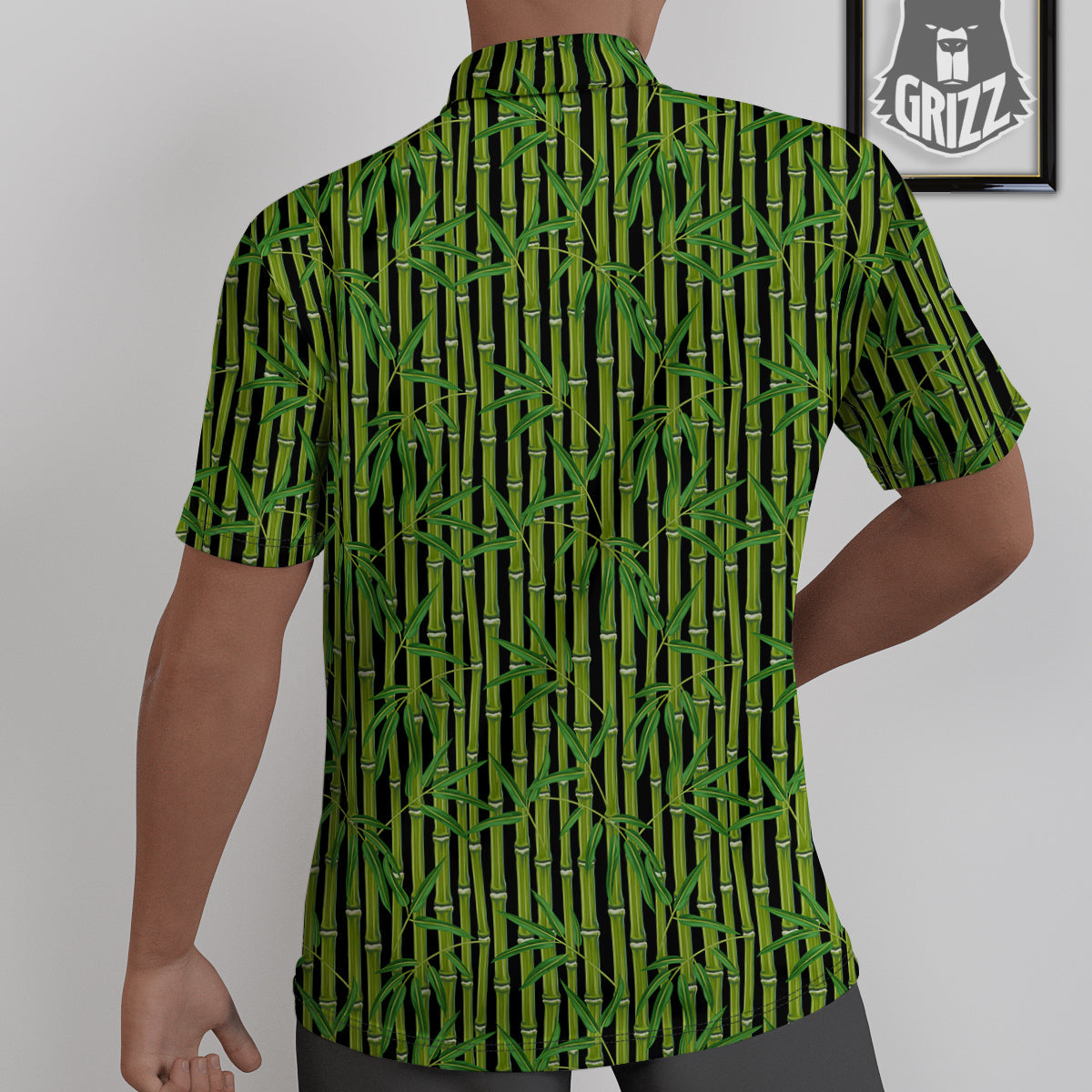 Green Bamboo And Leaves Print Pattern Untucked Shirts-grizzshop