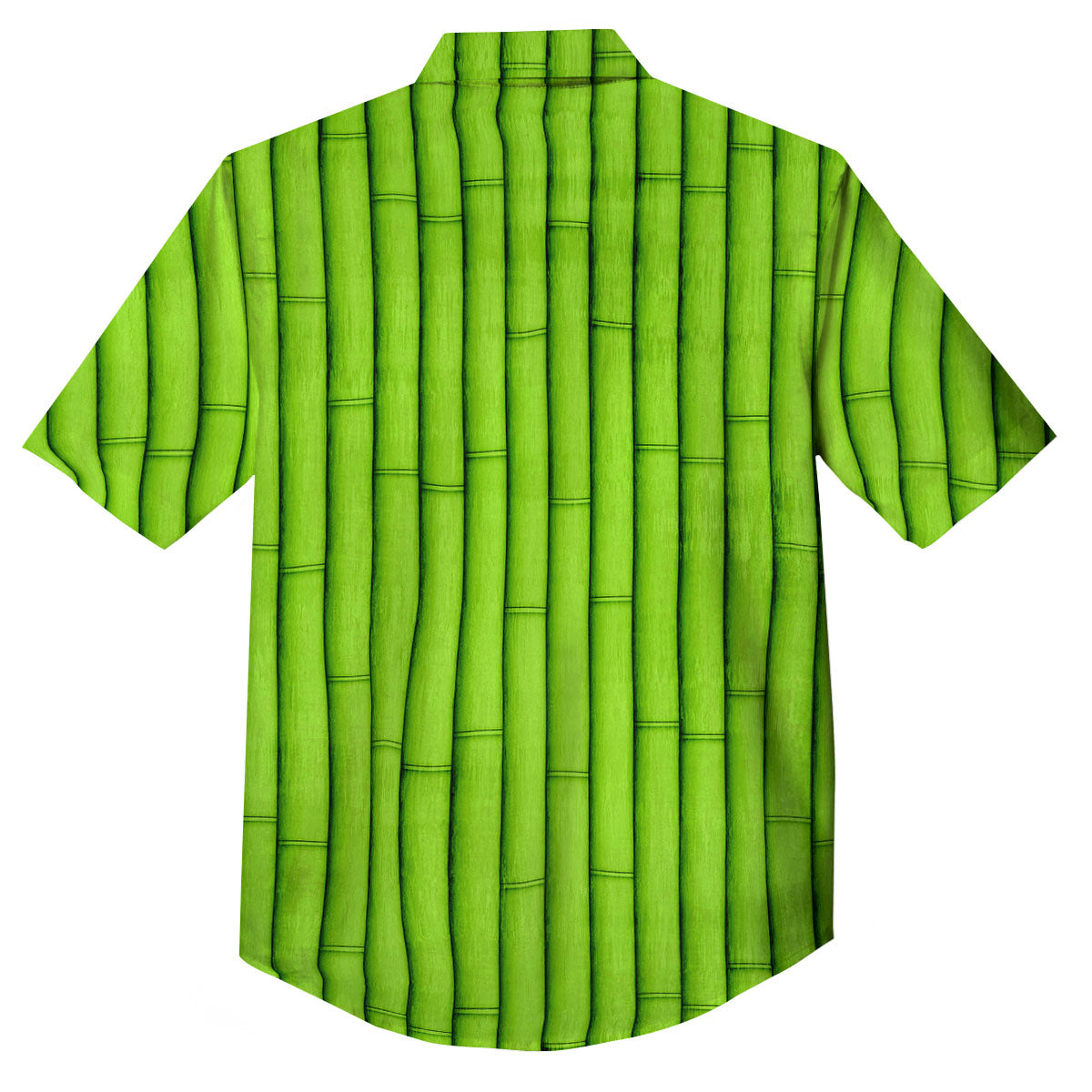 Green Bamboo Print Button Up Shirt-grizzshop