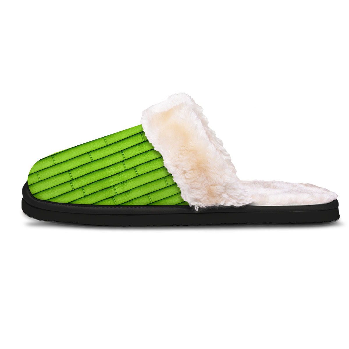 Green Bamboo Print Slippers-grizzshop