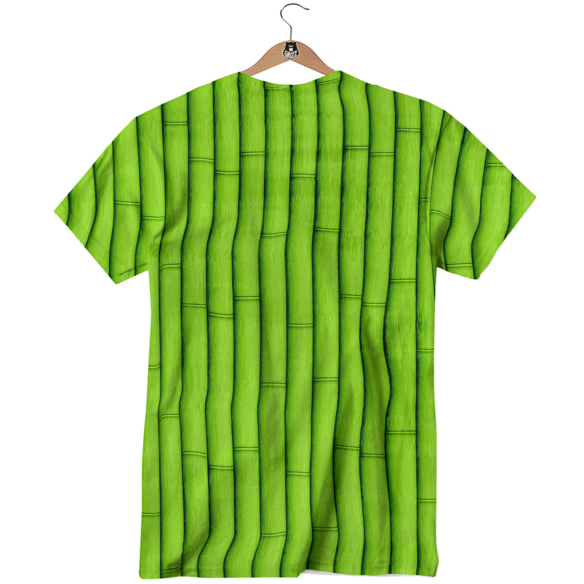 Green Bamboo Print T-Shirt-grizzshop
