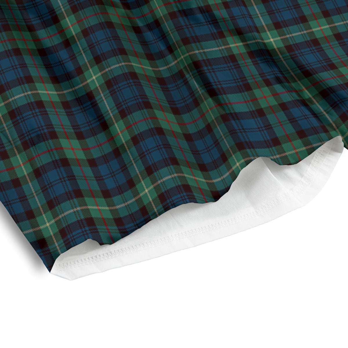 Green Blue And Red Line Tartan Print Pattern Men's Athletic Shorts