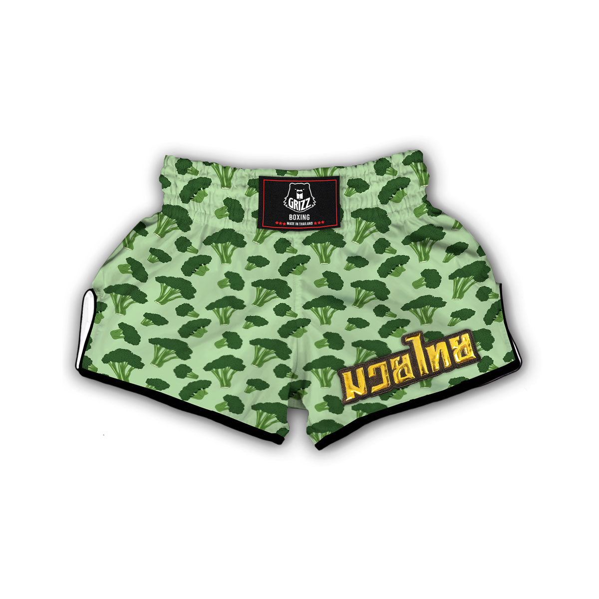 Green Broccoli Muay Thai Boxing Shorts-grizzshop
