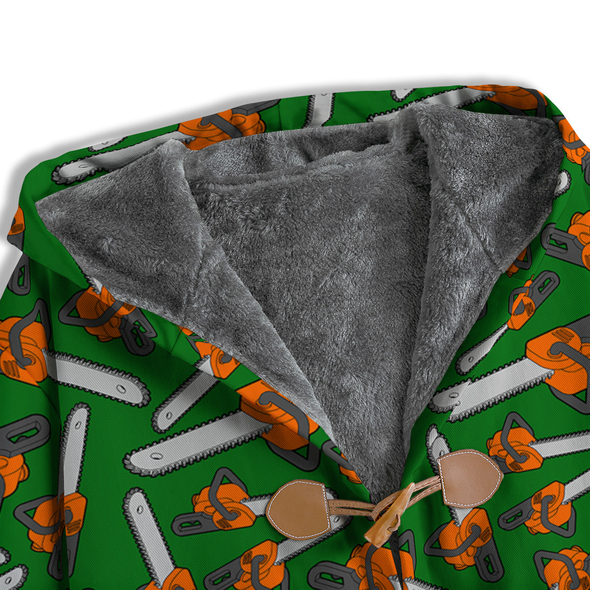 Green Chainsaw Print Pattern Men's Windbreaker Jacket-grizzshop