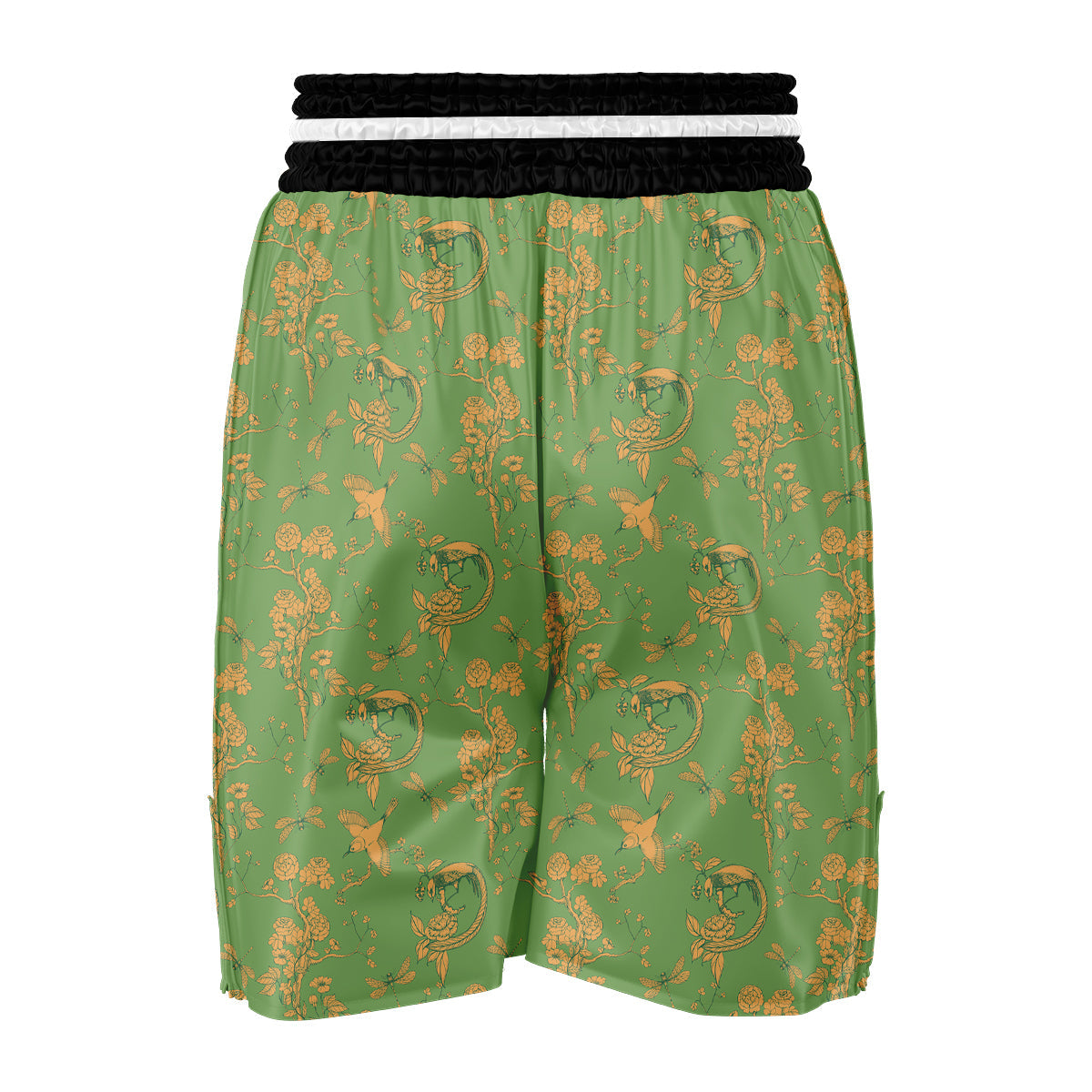 Green Chinoiserie Print Pattern Boxing Shorts-grizzshop