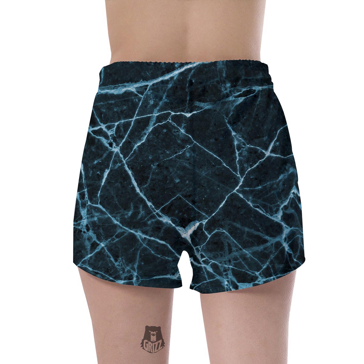 Green Cracked Marble Women's Shorts-grizzshop