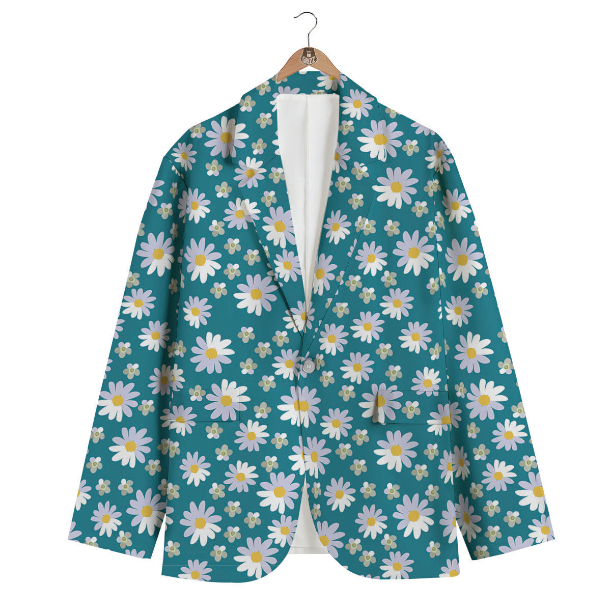 Green Daisy Men's Blazer-grizzshop