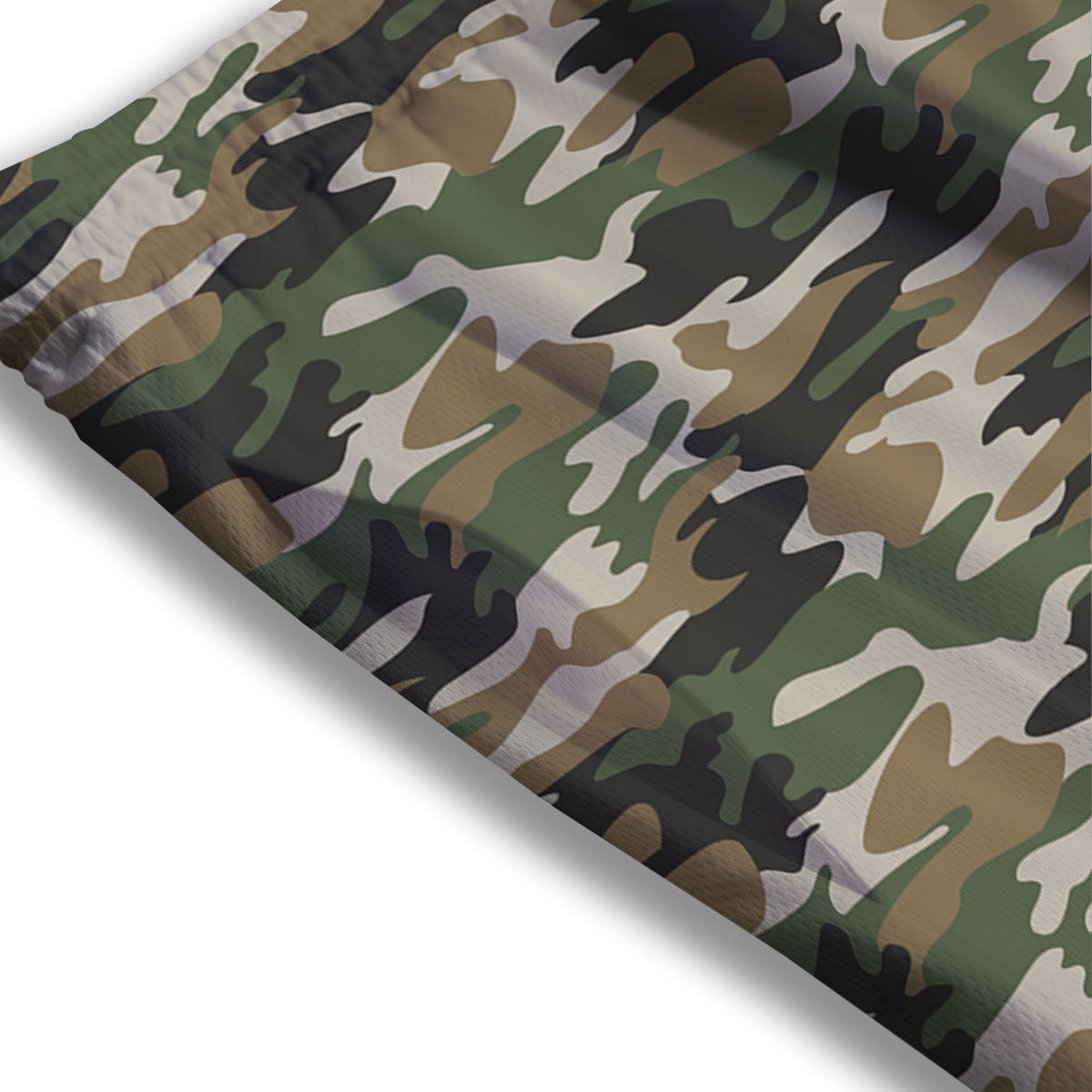 Green Desert Camouflage Print Mesh Shorts