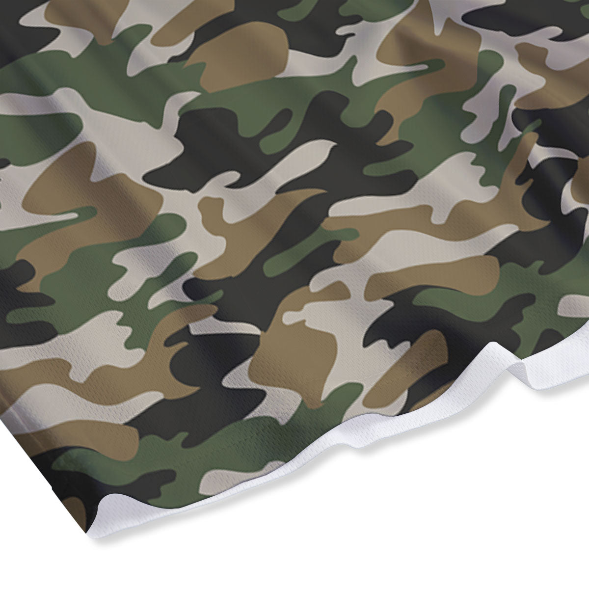 Green Desert Camouflage Print Mesh Shorts