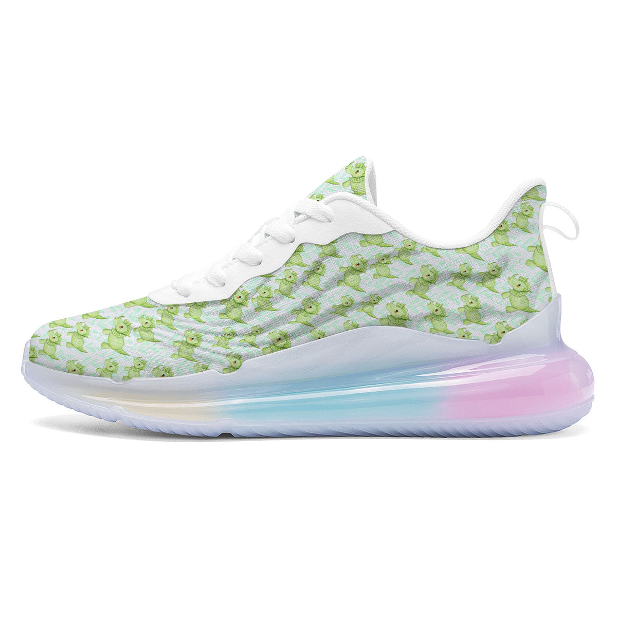 Green Dinosaur Little Print Pattern Running Sneakers-grizzshop