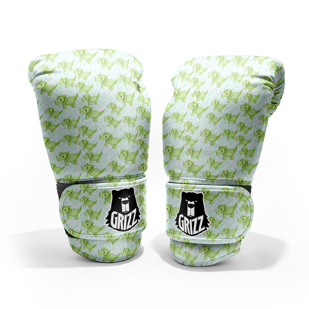 Green Dinosaur Little Print Pattern Pro Boxing Glove