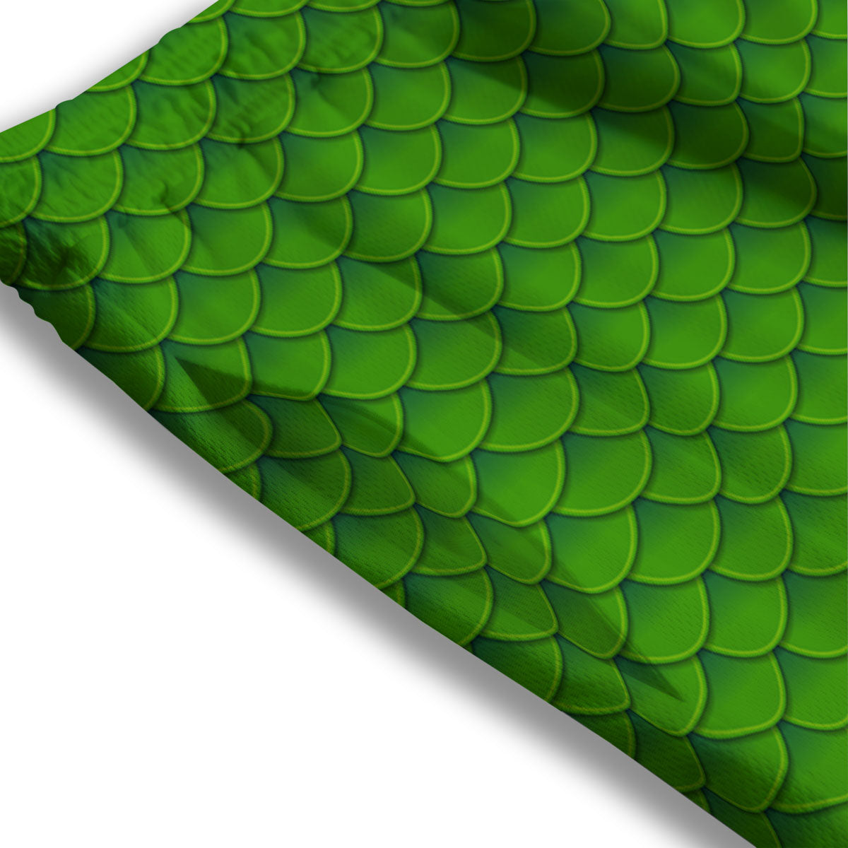 Green Dragon Scales Print Pattern Mesh Shorts