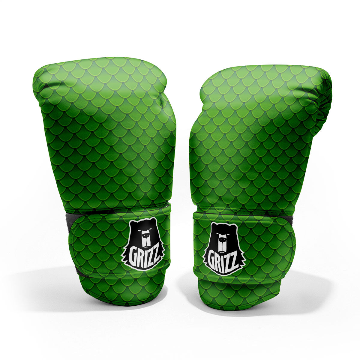 Green Dragon Scales Print Pattern Pro Boxing Glove